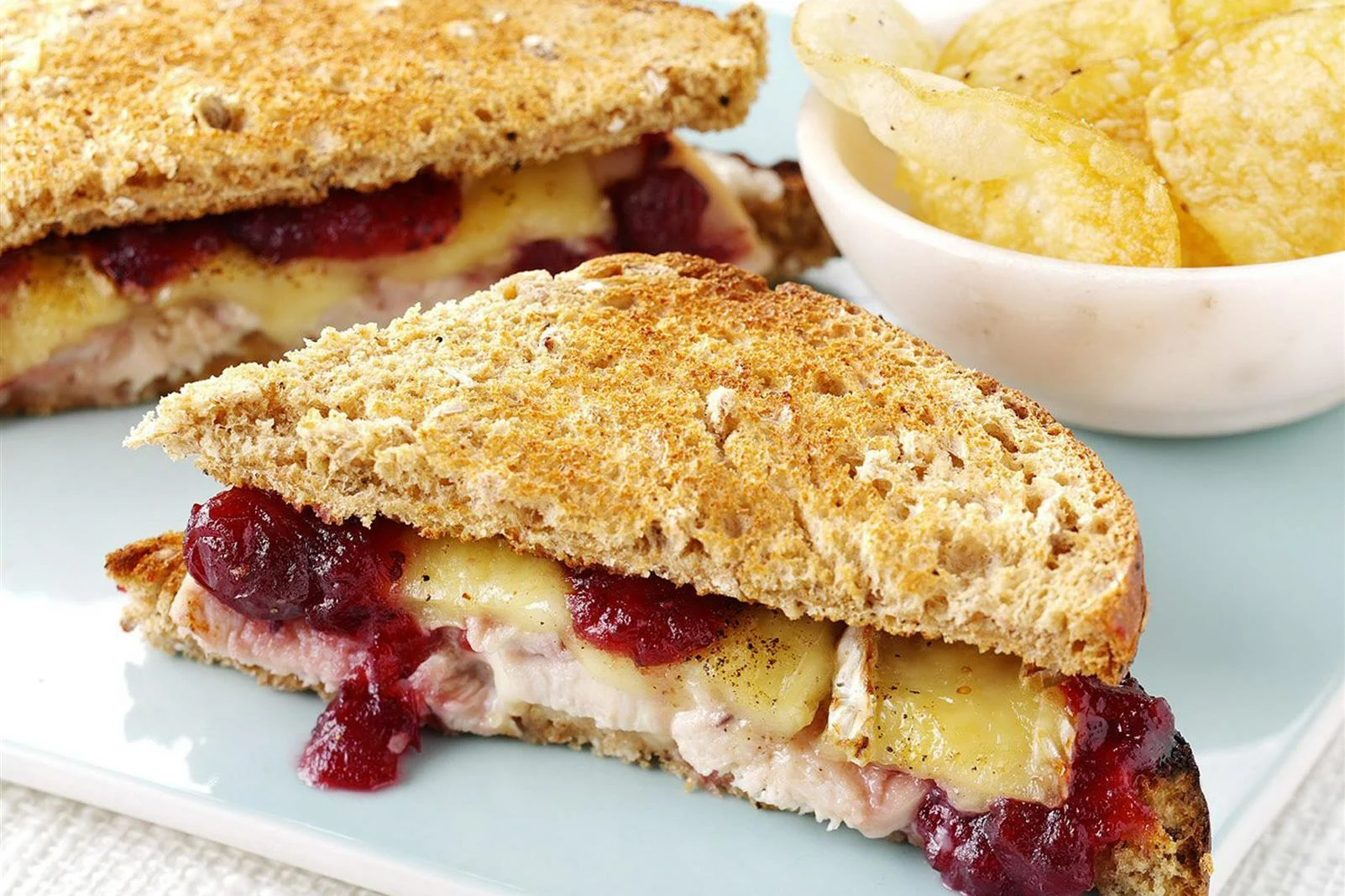Cranberry, Brie and Chicken Toastie